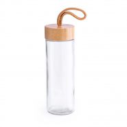 Glazen fles | Bamboe deksel | 420 ml
