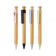 Duurzame pen met bamboe en tarwestro clip