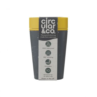 Zwart / geel Circular&Co | Recycled Coffee Cup | 227 ml 