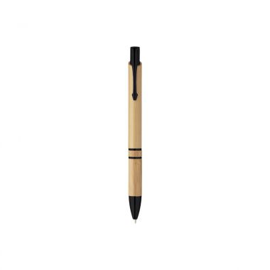 Zwarte Bamboe pen | Metalen details