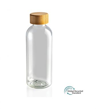Transparante RPET drinkfles | FSC bamboe dop | 660ml