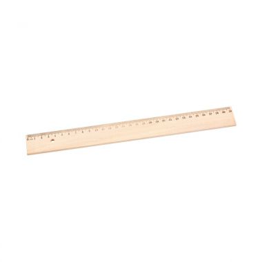 Bruine Houten liniaal | Metaalstrip | 30 cm