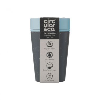Zwart/blauw Circular&Co | Recycled Coffee Cup | 227 ml 