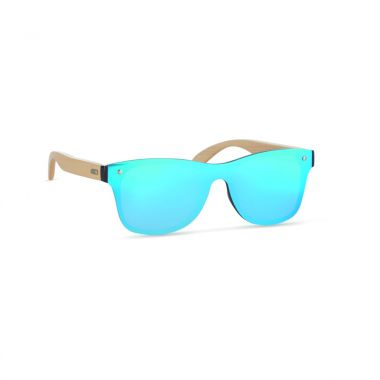 Blauwe Bamboe zonnebril | Spiegelglas