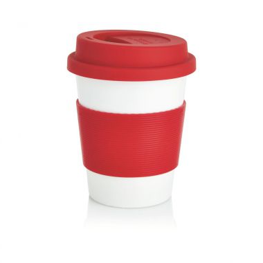 Rood /  wit Duurzame koffiebeker | 350 ml
