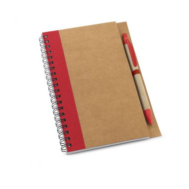 Rode Kraft notitieboekje | Met balpen
