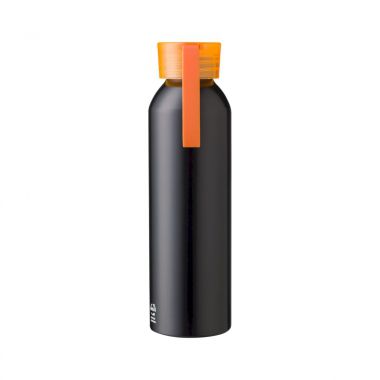 Oranje Drinkfles zwart | Gerecycled aluminium | 650ml