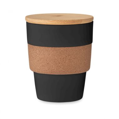 Zwarte Enkelwandige koffiebeker | Gerecycled PP | 300 ml 