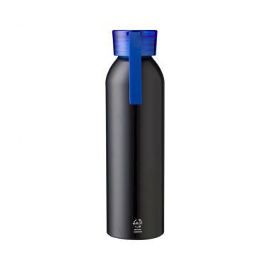 Lichtblauwe Drinkfles zwart | Gerecycled aluminium | 650ml