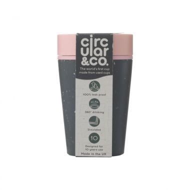 Zwart / roze Circular&Co | Recycled Coffee Cup | 227 ml 