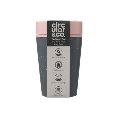 Zwart/roze Circular&Co | Recycled Coffee Cup | 227 ml 
