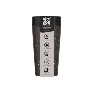 Zwart/zwart Circular&Co | Recycled Coffee Cup | 340 ml