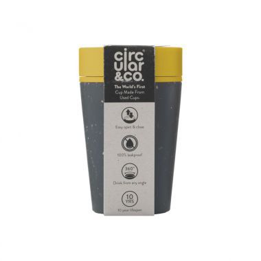 Zwart/geel Circular&Co | Recycled Coffee Cup | 227 ml 