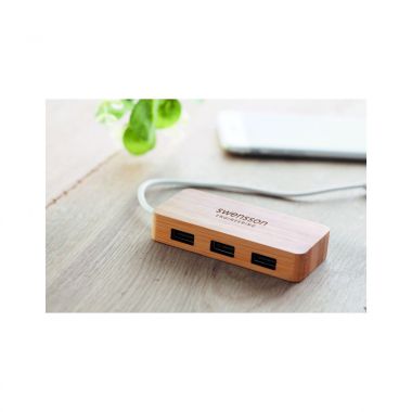 USB hub 2.0 | Bamboe behuizing